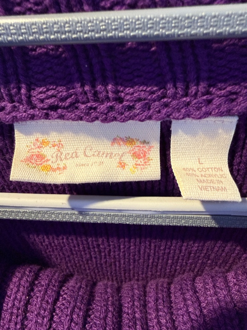 Red Camel Deep Purple Short-Sleeve Cowl Neck Sweater - Picture 2 of 3